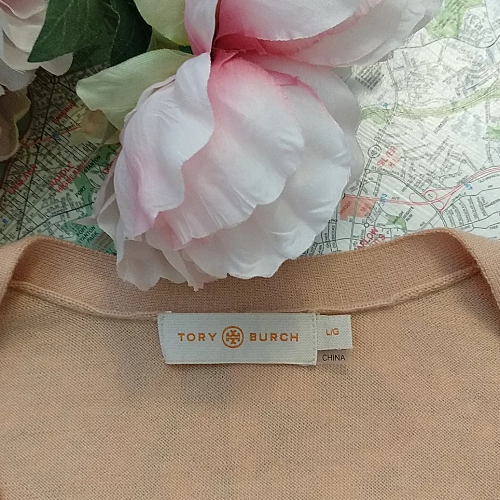 Tory Burch Cloque Front Cardigan Sweater Sz. L